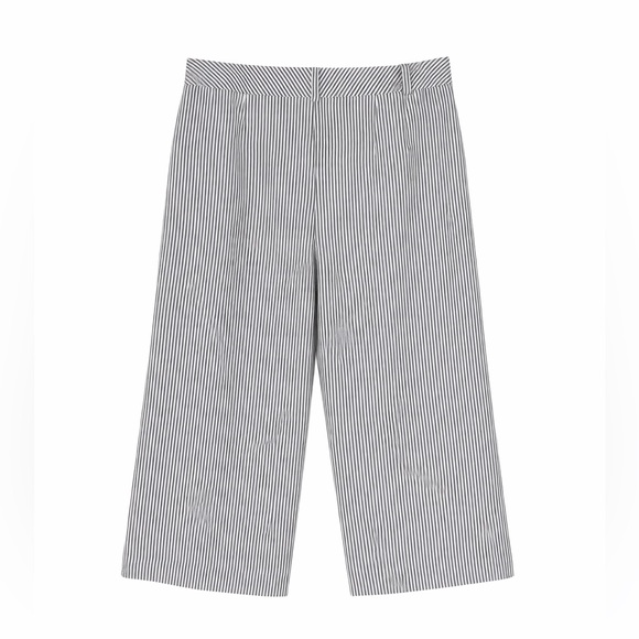 Talbots Pants - Talbots Womens Linen Silk Wide Leg Crop Pants 12 Nautical Coastal Quiet Luxury